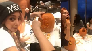 Camila Mendes | Instagram Live Stream | 22 October 2017 Pumpkin Carving w/ Riverdale Cast