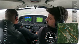 Go around followed by a successful landing on the Cirrus SR20 at KBLM New Jersey