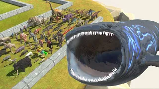 Evade from Bloop vs Mosasaurus vs Octopus Dinosaurs ARBS Animal Revolt Battle Simulator Gameplay