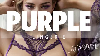 4K AI Girl Image Lookbook | AI Lady Stuns in Purple Lingerie Style