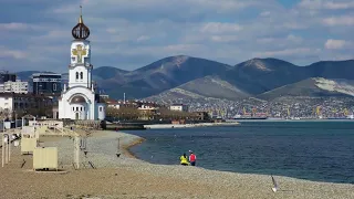 Новороссийск. Пляж "Нептун", море. Короновирус. Обстановка в городе. (Папа Может)