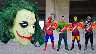 Zombie Defeat Joker| Superheroes Squad SEAL X Nerf Battle Gun Fight