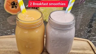 2 Breakfast Smoothie Recipes. Smoothie Recipes, smoothies