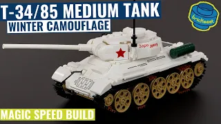 Snow White T-34/85 Winter Camouflage - Sluban B0978 (Speed Build Review)