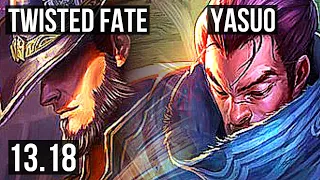 TWISTED FATE vs YASUO (MID) | 81% winrate, Rank 3 TF, 5/2/13 | TR Master | 13.18