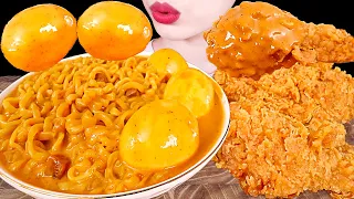 ASMR MUKBANG｜SPICY CHEESE CURRY NOODLES FRIED CHICKEN BOILED EGG 꾸덕 틈새 카레라면 치킨 삶은계란 EATING SOUNDS 먹방