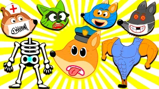 Kids Playing | Funny Stories about Fox Family Pretend Play Mystery Challenge | Cartoon for Baby #872