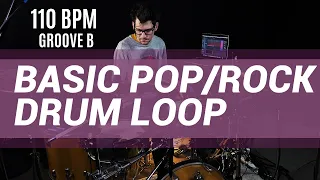 Basic Pop / Rock Drum Loop 110 BPM // The Hybrid Drummer