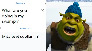 What are you doing in my swamp!? in different languages meme