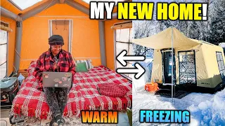 We Swapped Van Life for Hot Tent Winter Camping in Snow (RV Life)