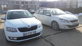 Две реальные тачки  Skoda  A7 и Peugeot 308 автомат 2015-х годов.