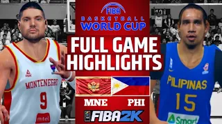 Gilas Pilipinas vs Montenegro I Full Game Highlights | FIBA2K Simulation Game Only #fiba2k