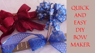 how to make a DIY bow maker with cardboard the easy way. [Christmas bows] how to make bows easy.