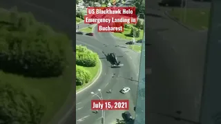 👀 😮 US Blackhawk helicopter made an emergency landing in Bucharest’s busy street.😱