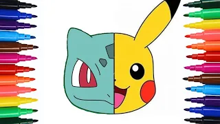 Pokemon | Pikachu Vs Bulbasaur | Draw & Colour | #cartoon #pikachu #pokemon #art