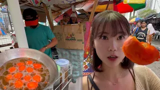 Korean girl food adventure in filipino 🇵🇭❤️ | Eating STREET FOOD in Philippines