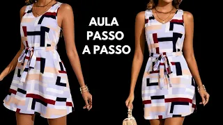 DIY - Vestido Soltinho, Corte e Costura Fácil, Passo a Passo Para Iniciantes