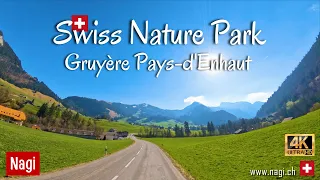 🇨🇭 BEAUTIFUL SWISS VALLEY DRIVE 4K | Driving in Gruyère Regional Nature Park Switzerland | #nagiCH