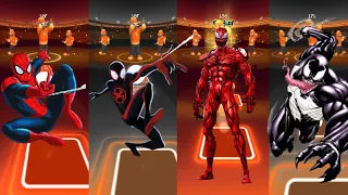 Spiderman and Miles Morales vs Carnage and Venom - Tiles Hop EDM Rush