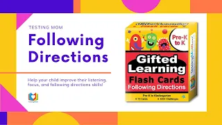 Following Directions for Kids | Gifted Learning Flash Cards for Pre-K - 2nd Grade