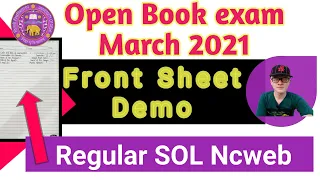 Du Open Book exam Front Sheet Demo March 2021| Regular SOL Ncweb| Ameeninfo