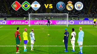 Messi & Ronaldo & Neymar VS Haaland & Mbappe & Vinicius | Penalty Shootout | eFootball PES Gameplay