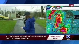 Home flattened in Blair after tornado rolls through