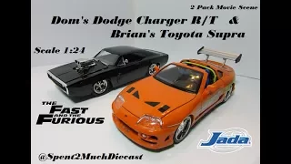 Toyota Supra & Dodge Charger 2 Pack Movie Scene Diecast (Fast And Furious) Jada