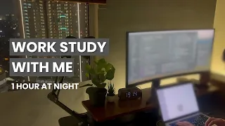 Work With Me Lofi Night - Study / Code / Focus Pomodoro for 1 Hour