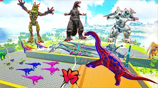 EPIC X-Brachiosaurus DEATHRUN The Toughest of All Animals Dinosaurs Fight - Ark Dinosaurs park