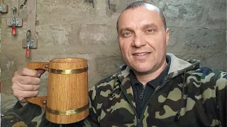 Do-it-yourself oak beer mug | Medieval mug | How to make a wooden beer mug