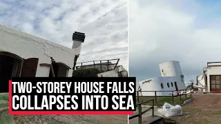 Watch : Moment two-storey house in Argentina collapses into the ocean | Cobrapost