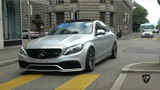 Modified Mercedes-AMG C63 S (Coupe) INVASION in Zurich! LOUD Exhaust SOUNDS!