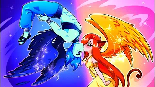 Day Girl Sun vs Night Boy Moon! ONE COLORED HOUSE CHALLENGE