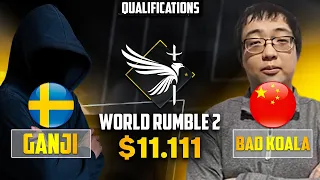 $11.111 - WORLD RUMBLE 2 - GANJI vs BAD KOALA - QUALIFICATIONS