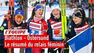 Biathlon 2023 - Le relais féminin français décroche le petit globe de la spécialité à Östersund