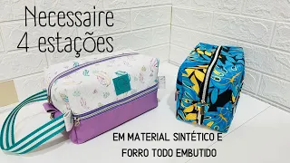 Necessaire Box de 4 Bolsos - Quatro Estações - Molde Gratuito