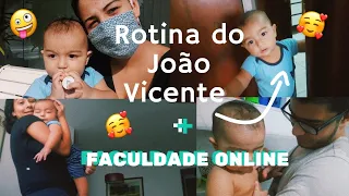 ROTINA DO JOÃO EM UM DIA + FACULDADE ONLINE NA QUARENTENA!!!! // GRÁVIDA AOS 18 ANOS