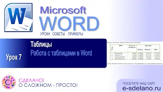 Word. Урок 7. Всё про работу с таблицами в Word