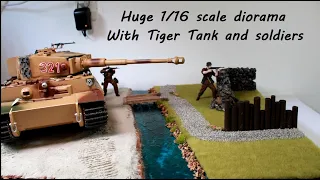Huge 1/16 scale diorama Tiger tank and soldiers