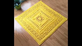 crochet home rug #50 easy square pattern/crochet mandala blanket