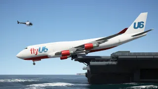 Massive Air Plane "Stunning Landing" at AirCraft Carrier (GTA 5 Funny Moments)