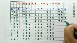 Writing Numbers 701 - 800 I 701 - 800 Numbers writing I Maths I Learn Counting I Basic Counting