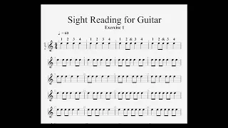 Sight Reading For Guitar Level 001 Exercise 1