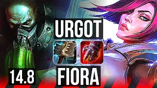 URGOT vs FIORA (TOP) | Rank 1 Urgot, 11 solo kills, 14/2/0, Godlike | EUW Grandmaster | 14.8