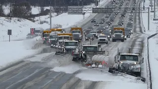 SNOW REMOVAL; 2021 SNOW PLOW CONVOY Bridge view