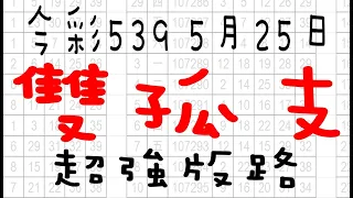 【今彩539神算】5月25日 上期中16 26 39 今彩539 雙孤支