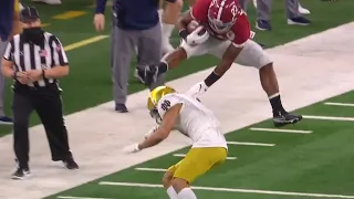 Radio Call: Najee Harris Completely Jumps over a Notre Dame Defender !!