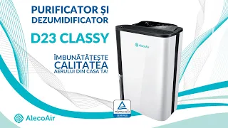 Dezumidificator si purificator AlecoAir D23 CLASSY, 23 L/ zi, Functie Uscare Rufe, Ionizare, HEPA