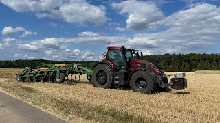 #7 Valtra Q305 mit Amazone Centaur Grubber + Claas Trion im Weizen | Ernte 23 |